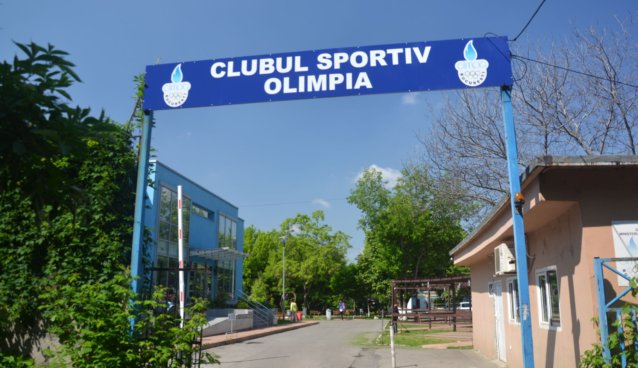 Panou intrarea Olimpia